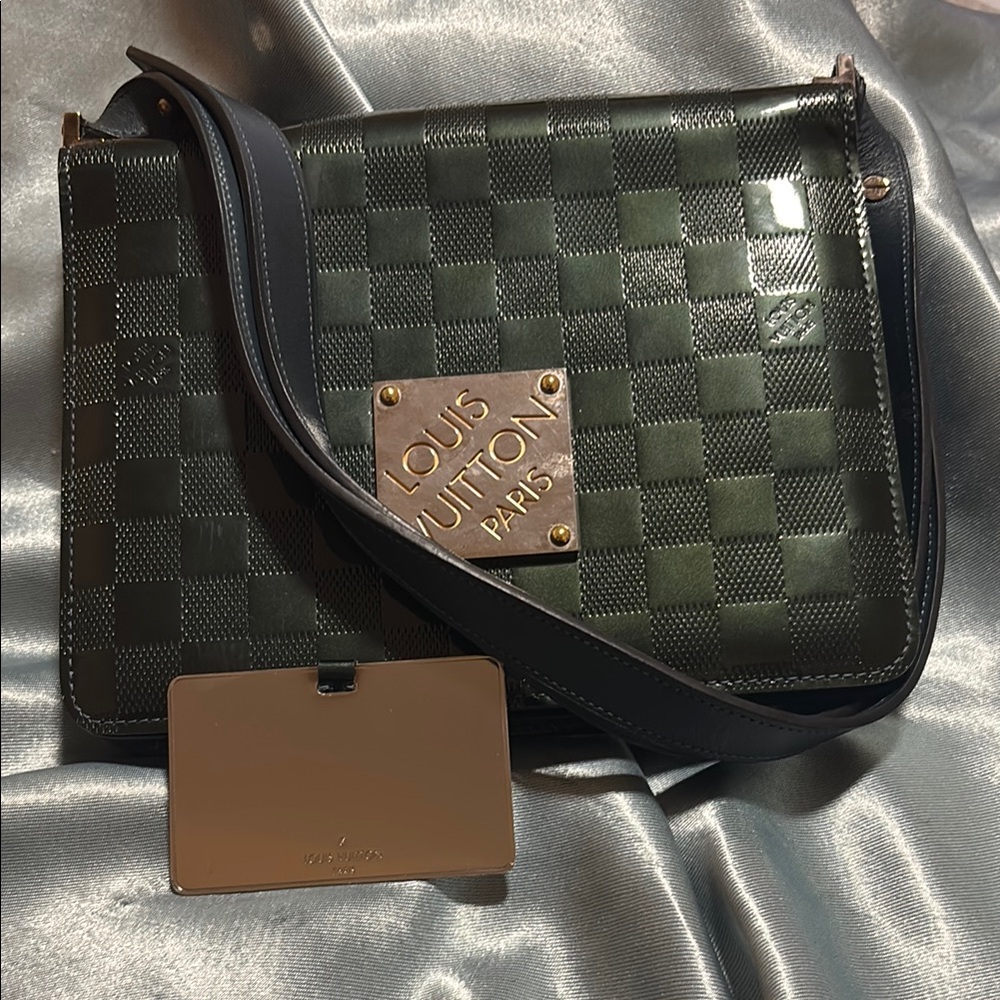 Louis Vuitton Dark Green Checkered Crossbody Bag